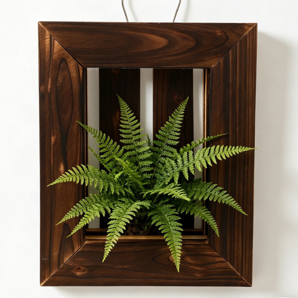 Staghorn Fern Mount Plant Holder Wooden Climbing Frame Hanging Planter for