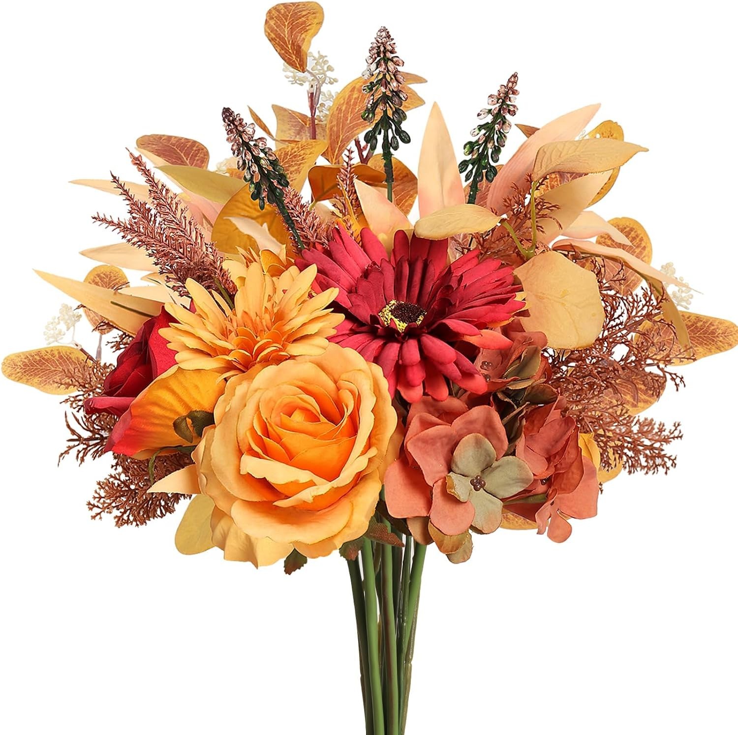 Silk Flower Bouquet Artificial Arrangement, Wedding Rustic Centerpiece Decor
