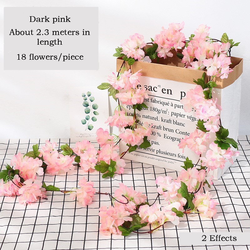 1PCS Artificial Flowers Wisteria Hanging Vine Ratta String Wedding Decor