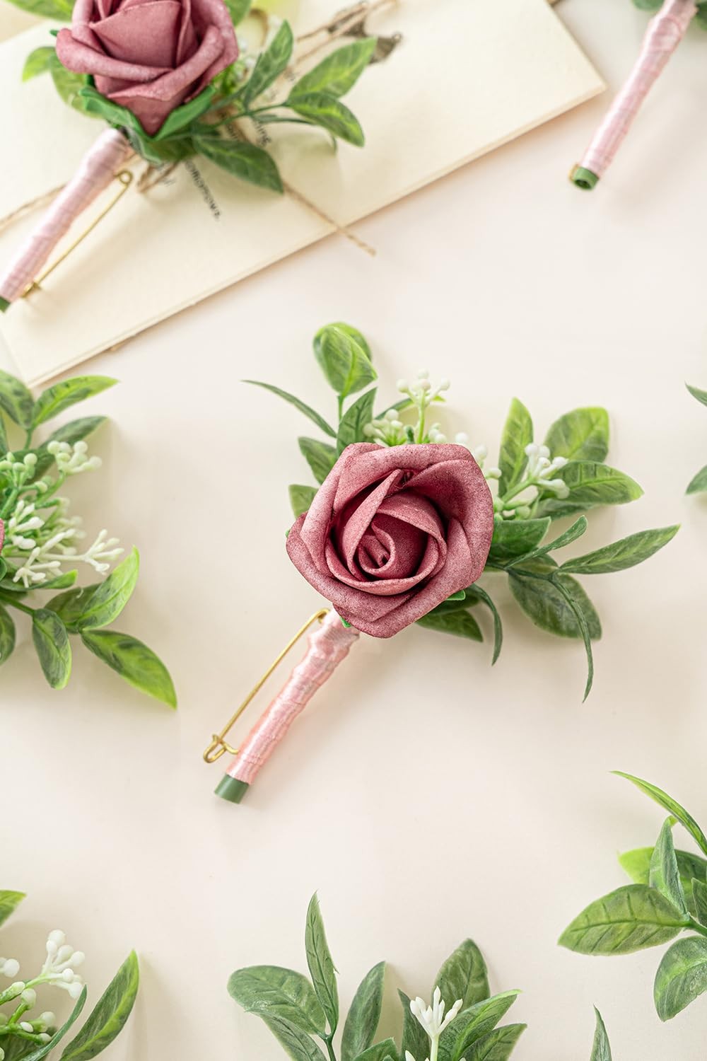10PCS Boutonniere for Men, Wedding Prom Boutonniere for Groom Groomsmen Guest…