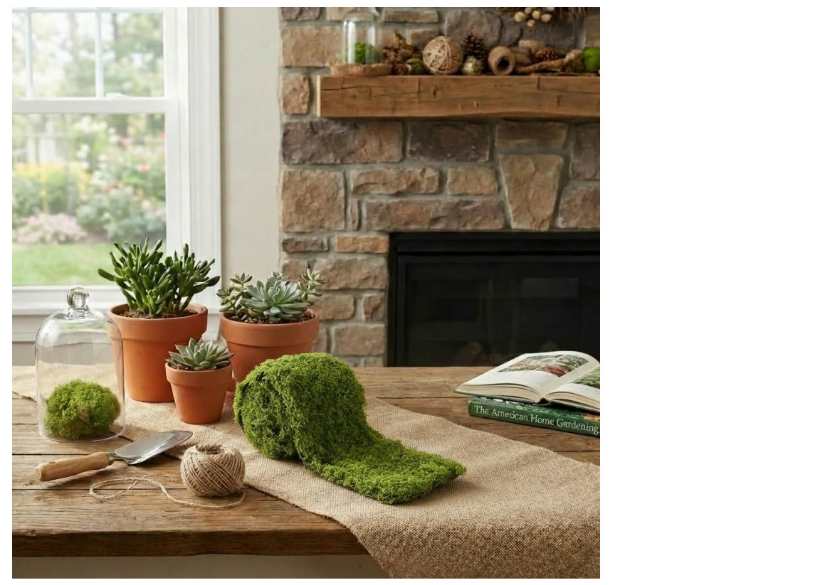 Artificial Moss Table Runner 4×47 Green Faux Moss Roll Wedding Decor Craft Suppl