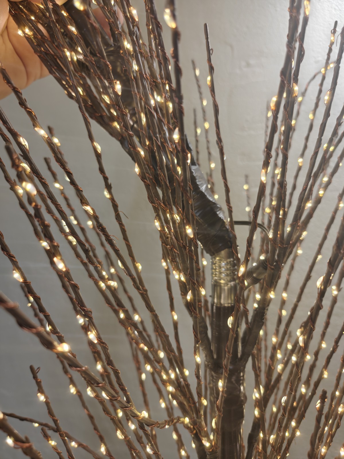 Artificial LED Tree Topiary, Brown Branches, Warm White Lights, Plastic & Metal