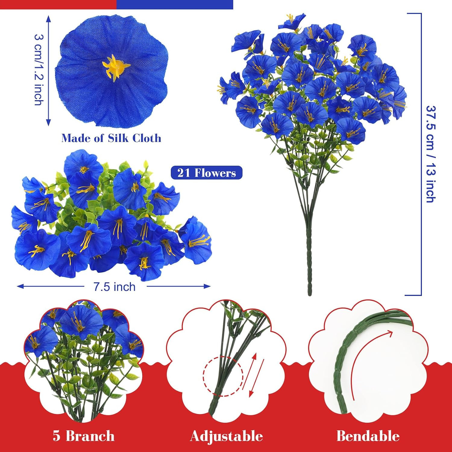 12 Pcs UV Resistant Fall Silk Petunias for Home Decor & Wedding Arrangements