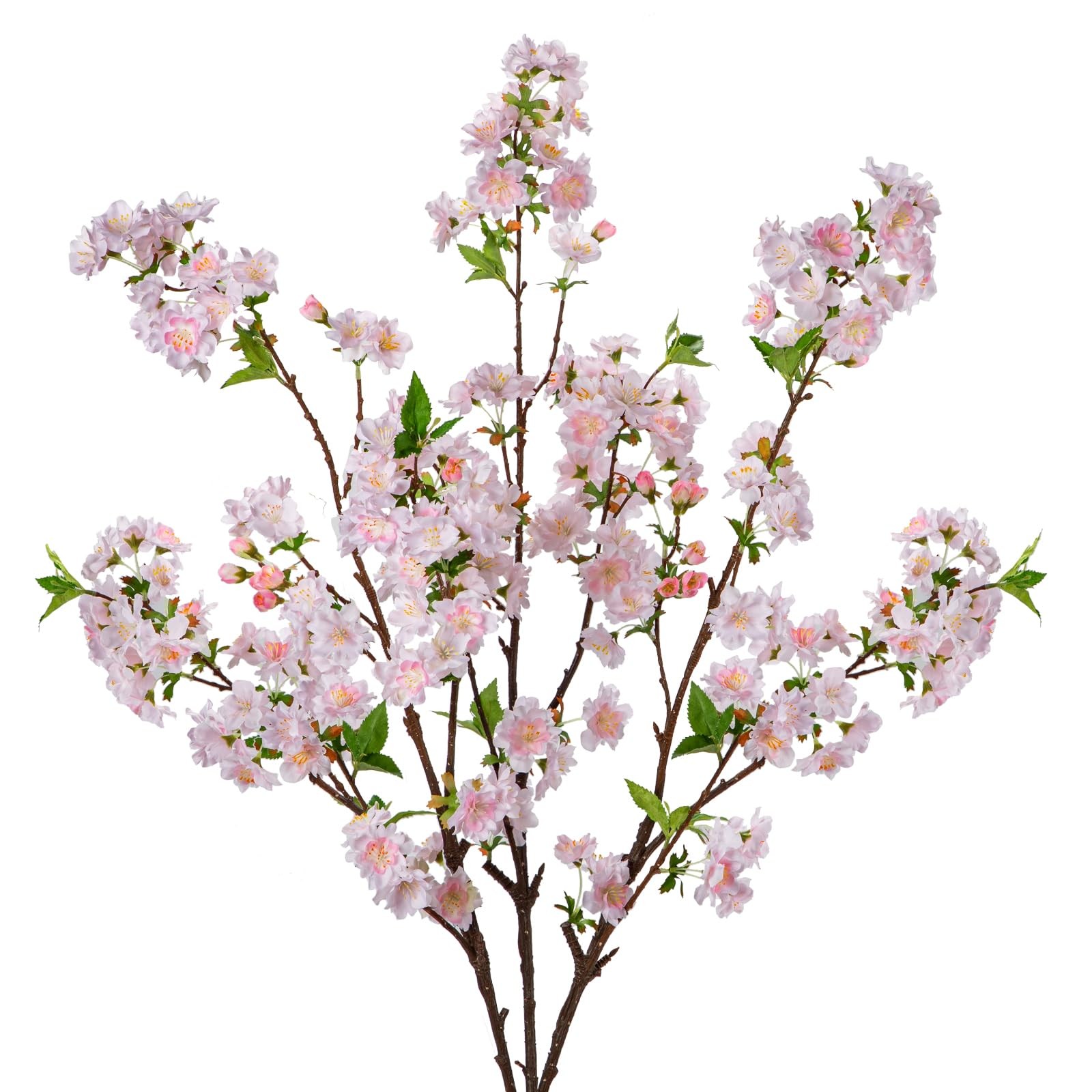 39″ Tall Cherry Blossom Branches for Vase Faux Cherry Flowers Light Pink Peac…
