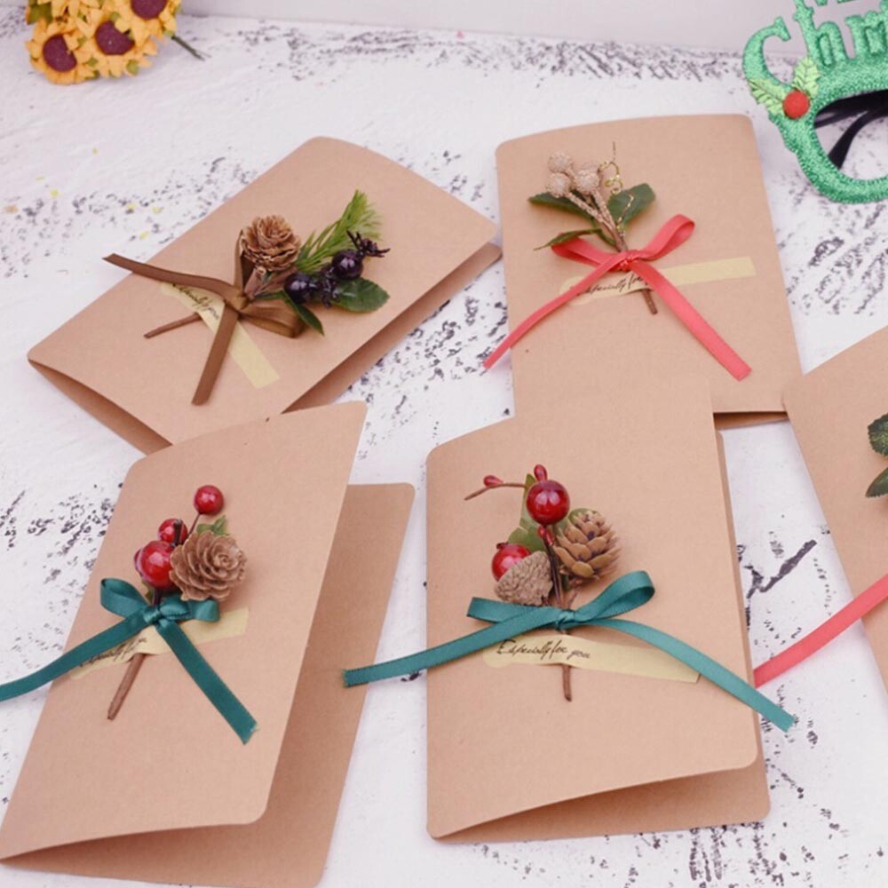 5Pcs Pine Picks Artificial Christmas Picks Red Berry Pine Cones Stems Green