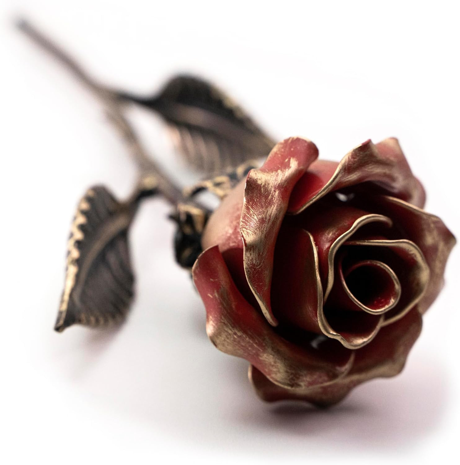 Hand Forged Wrought Iron Rose – Romantic Metal Gift of Everlasting Love – 6Th Ye