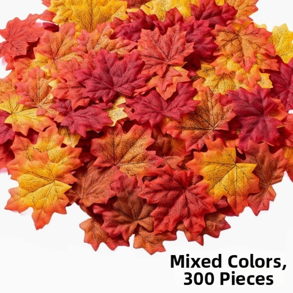 Crafting Supplies Maple Leaves Plastic Mixed Color 8 7cm 300 or 400 PCS