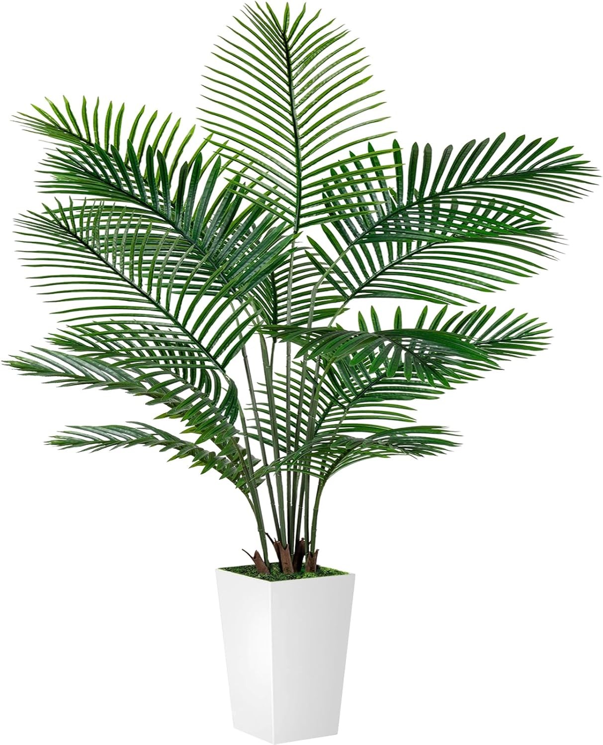 Palm Tree 6FT Artificial 72in Tall Faux Palm Tree W/ 15.7 White Planter Fake