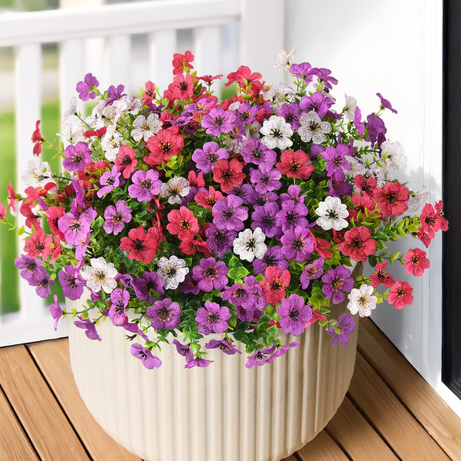 Artificial Flowers for Outdoors Faux Plants Fake Flowers Spring Summer Decora…