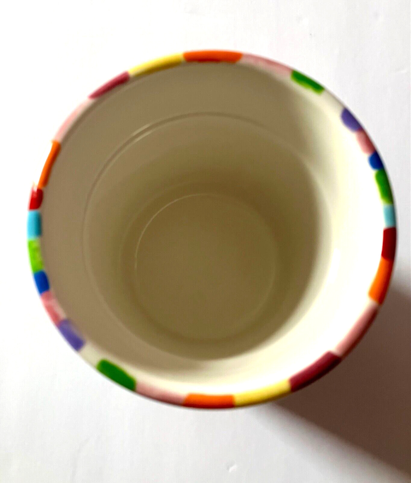 Rainbow Striped Flower Pot Vibrant Colors Happy & Bright 4.5 inch Glossy Bright
