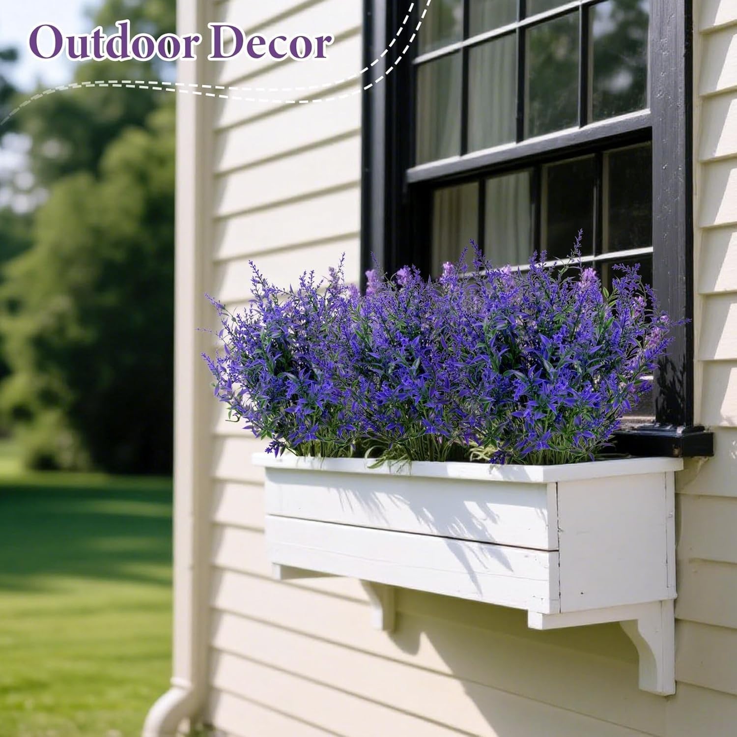 Vibrant 7 Pcs UV Resistant Lavender Flowers for Easy Indoor and Outdoor Styling