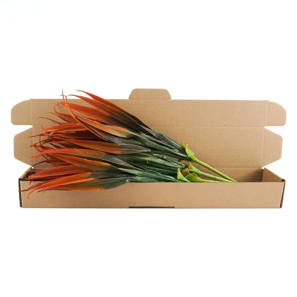 1 in Red Artificial Plant 6 Pcs Plastic Grass UV Resistant Outdoor Indoor Greene