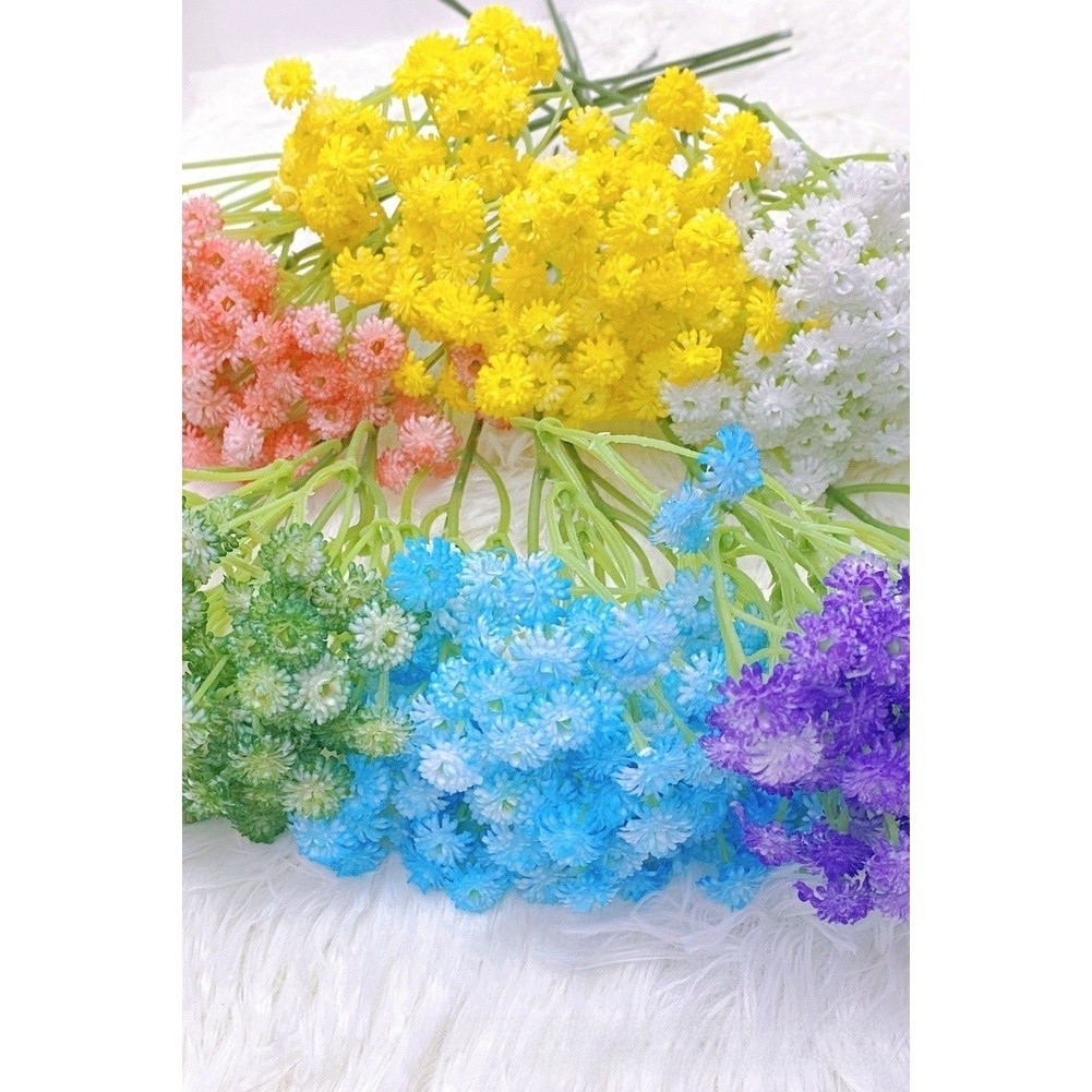 3-Stem Soft PVC Baby Breath Flowers for Wedding Bouquets and Photography Props