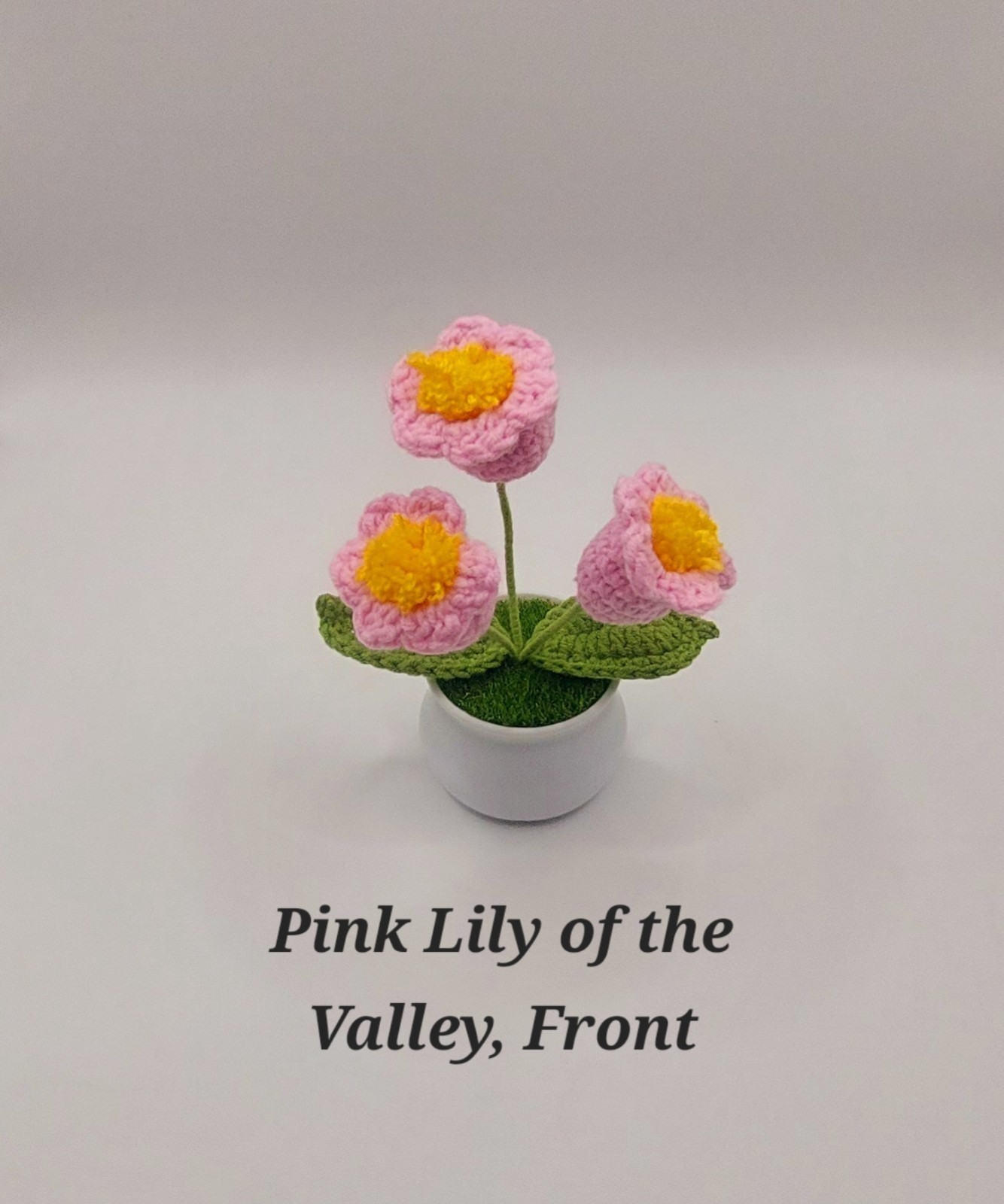 Crocheted Handmade Spring Flowers In Mini Pot W/Grass, Posable~Variety You Pick