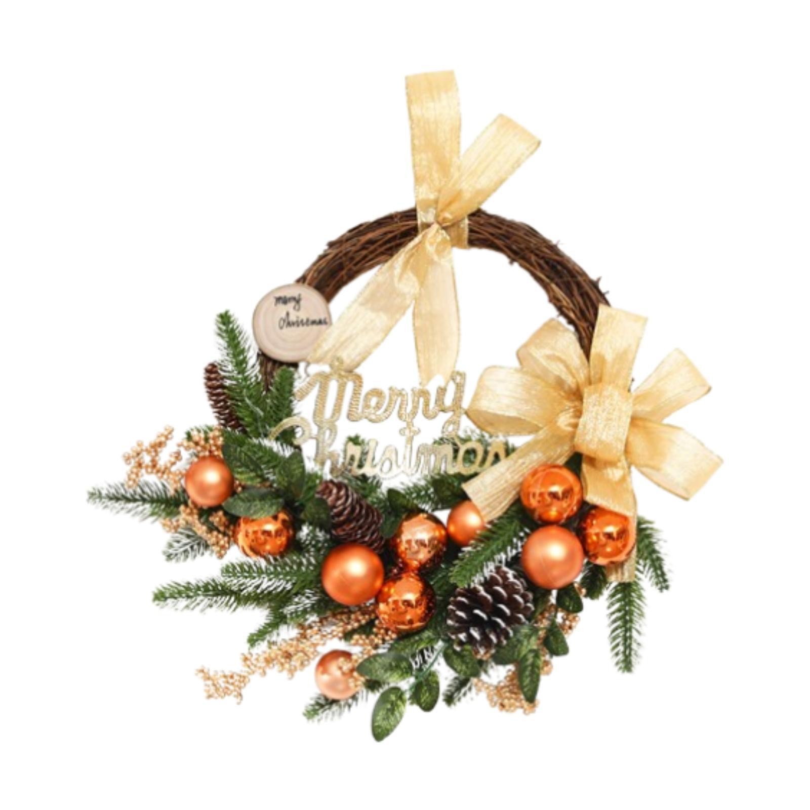 Artificial Christmas Wreath Holiday Garland Door Ornaments Housewarming Front