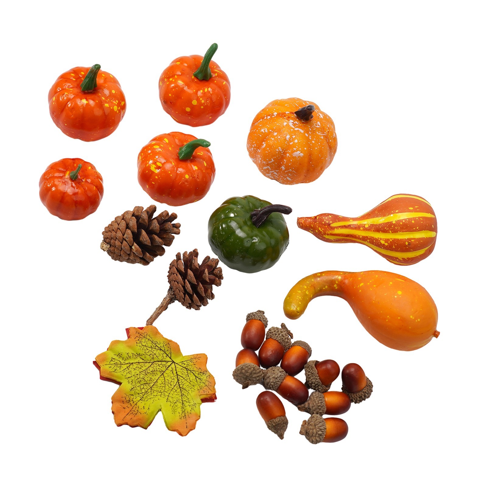 Harvest Decorations Props Artificial`Mini Pumpkin Gourd Berries Maple Leaf