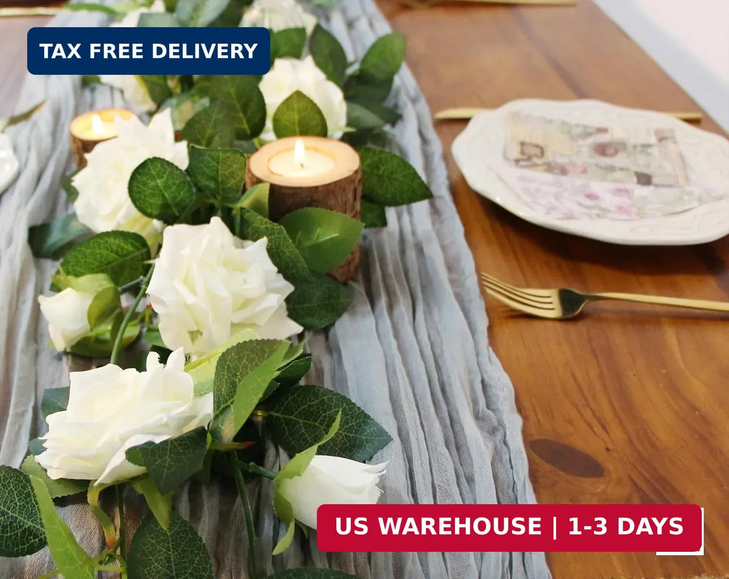 ZIFTY 5Pcs 32.5FT Artificial Rose Vine Fake Flower Garland White Fake Silk Flora