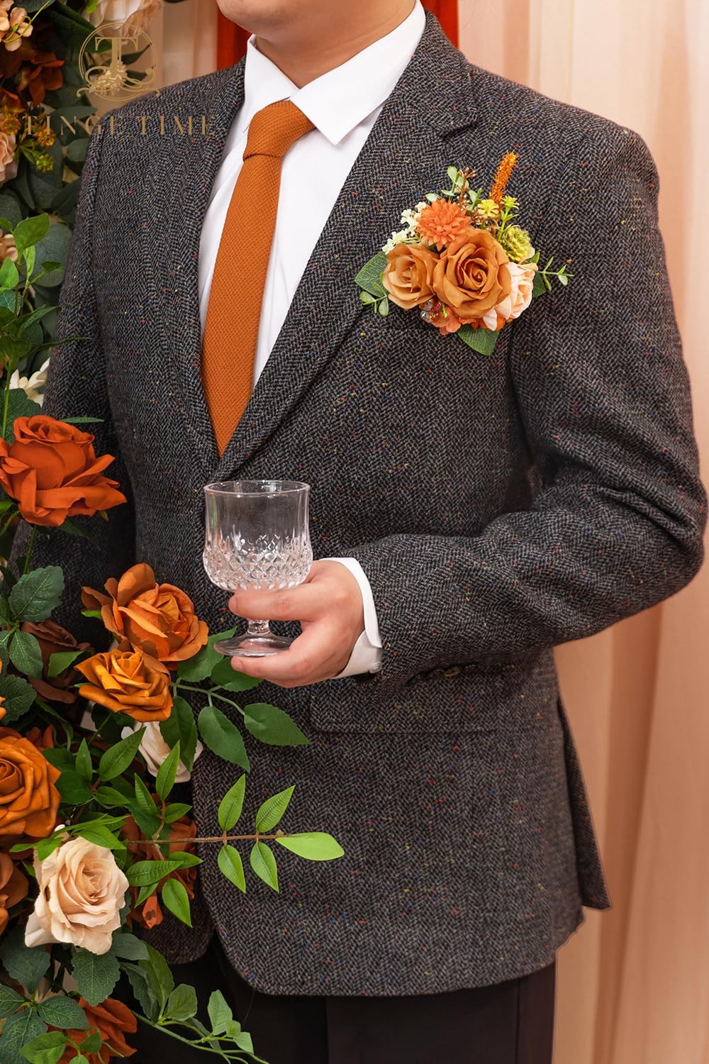 Luxury Groom Boutonniere for Wedding, 1 PCS Pocket Boutonniere for Men Weddin…