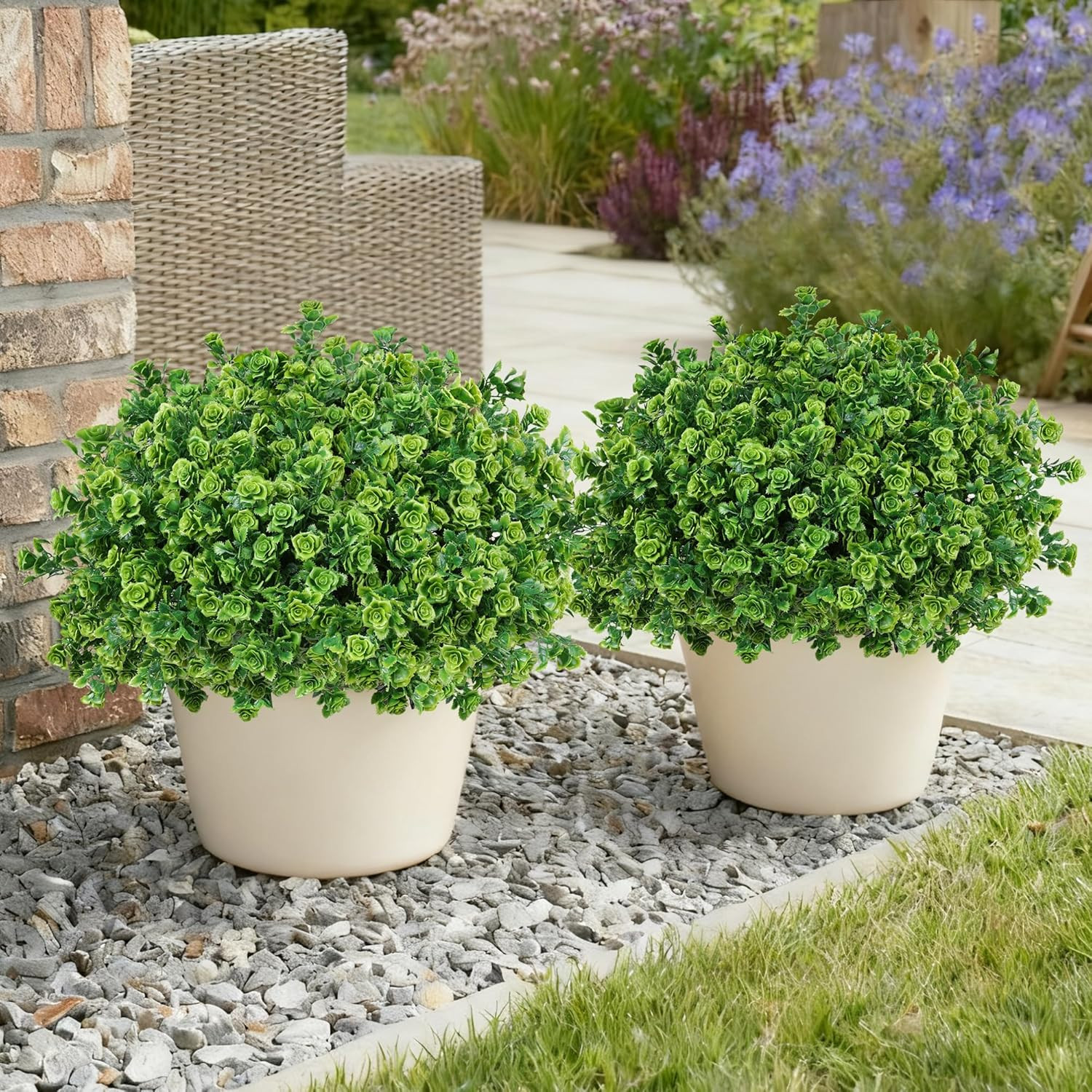 Artificial Fake Outdoor Plants for Spring Summer Decoration, 12 Bundles Fake Pla