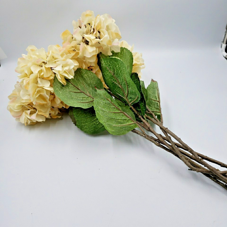 Large Faux Hydrangea Long Stem 27″ Artificial Flowers Realistic Floral Pick 6 PC