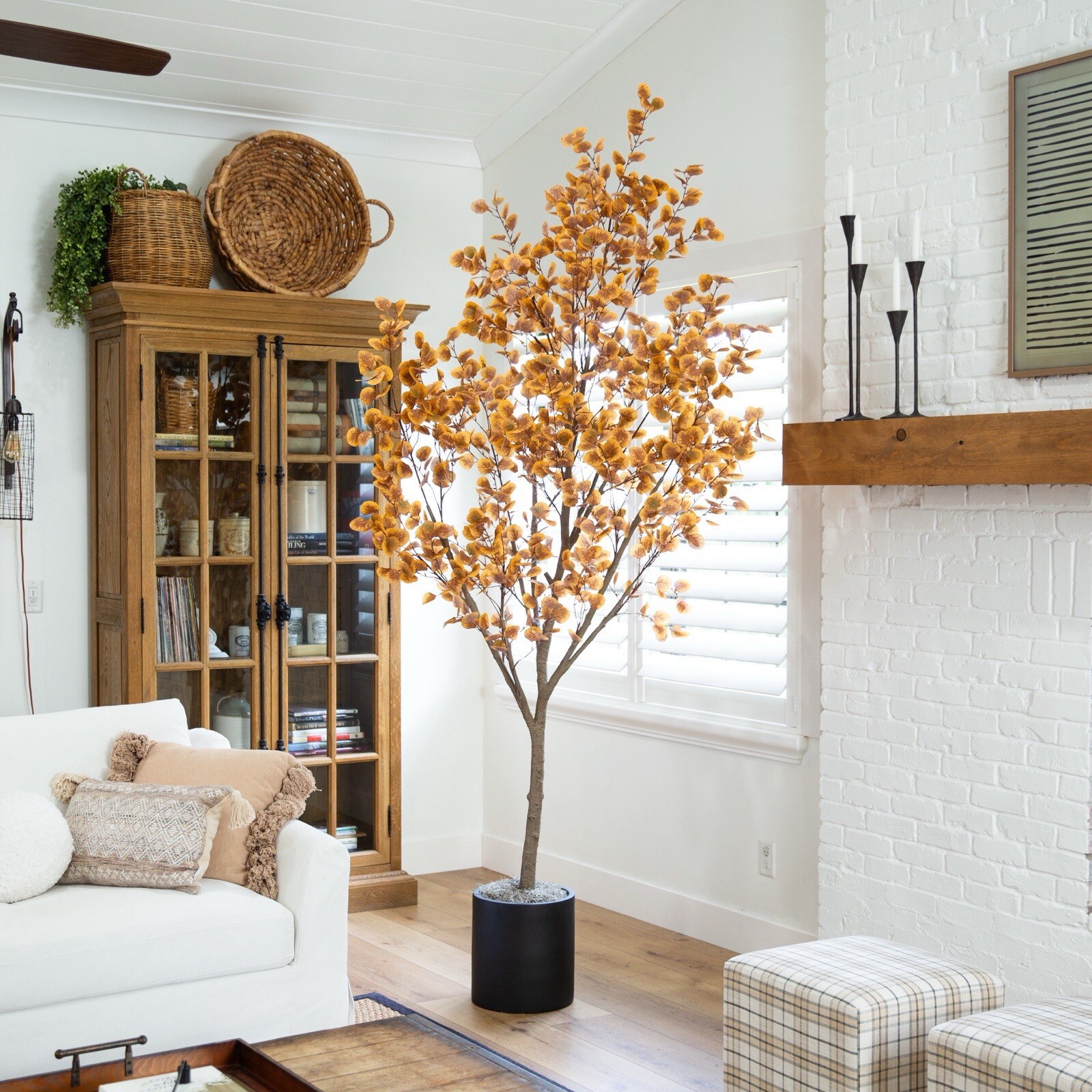 9’ Autumn Eucalyptus Artificial Fall Tree Home Decor. Retail $499