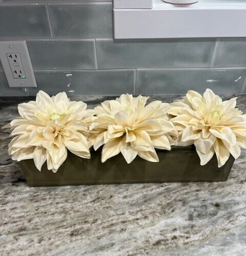 Wood Mason Jar Planter Box Centerpiece Flower Decor