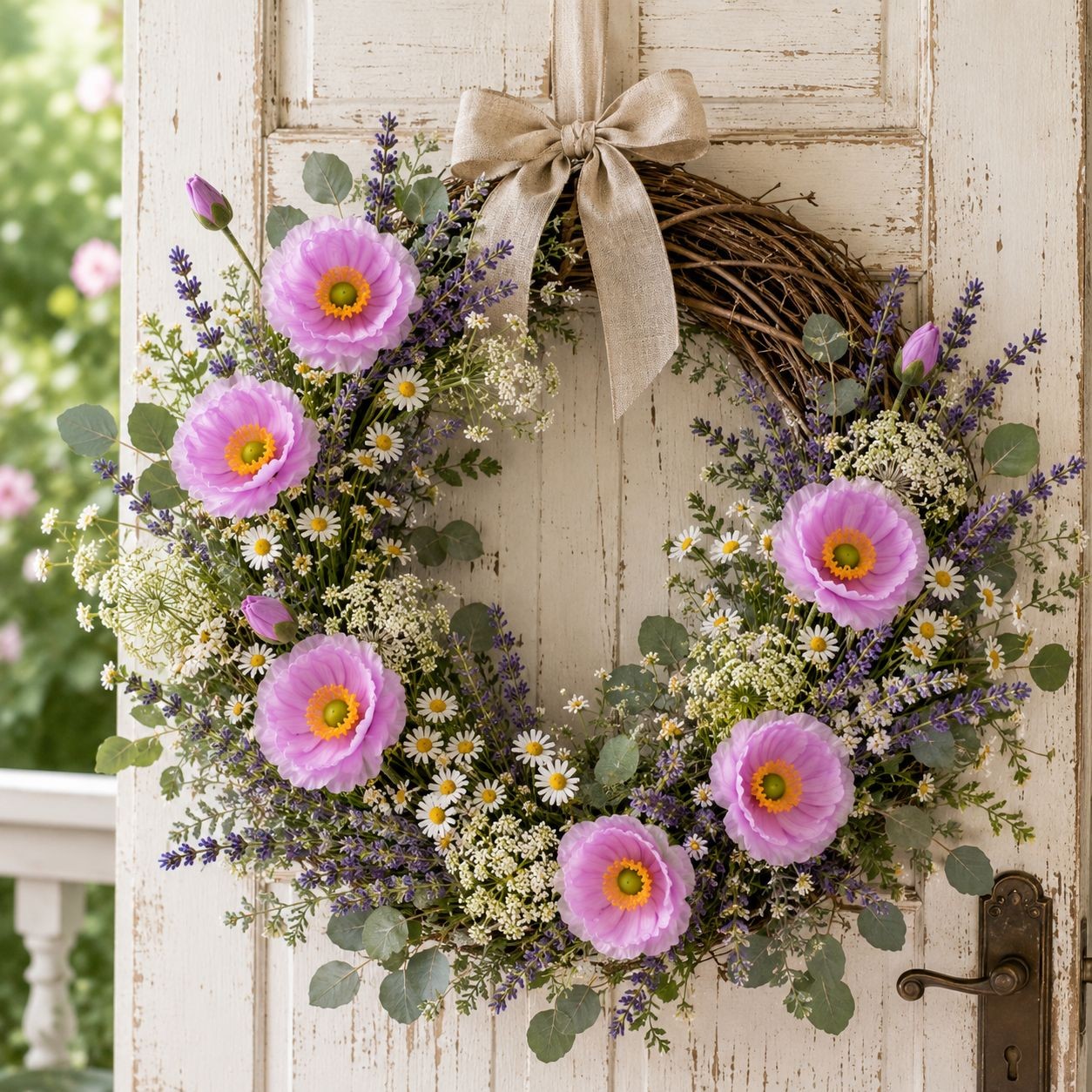 Lavender Poppy Stems Faux Poppy Flowers Artificial Wildflower Spray Cottagecore
