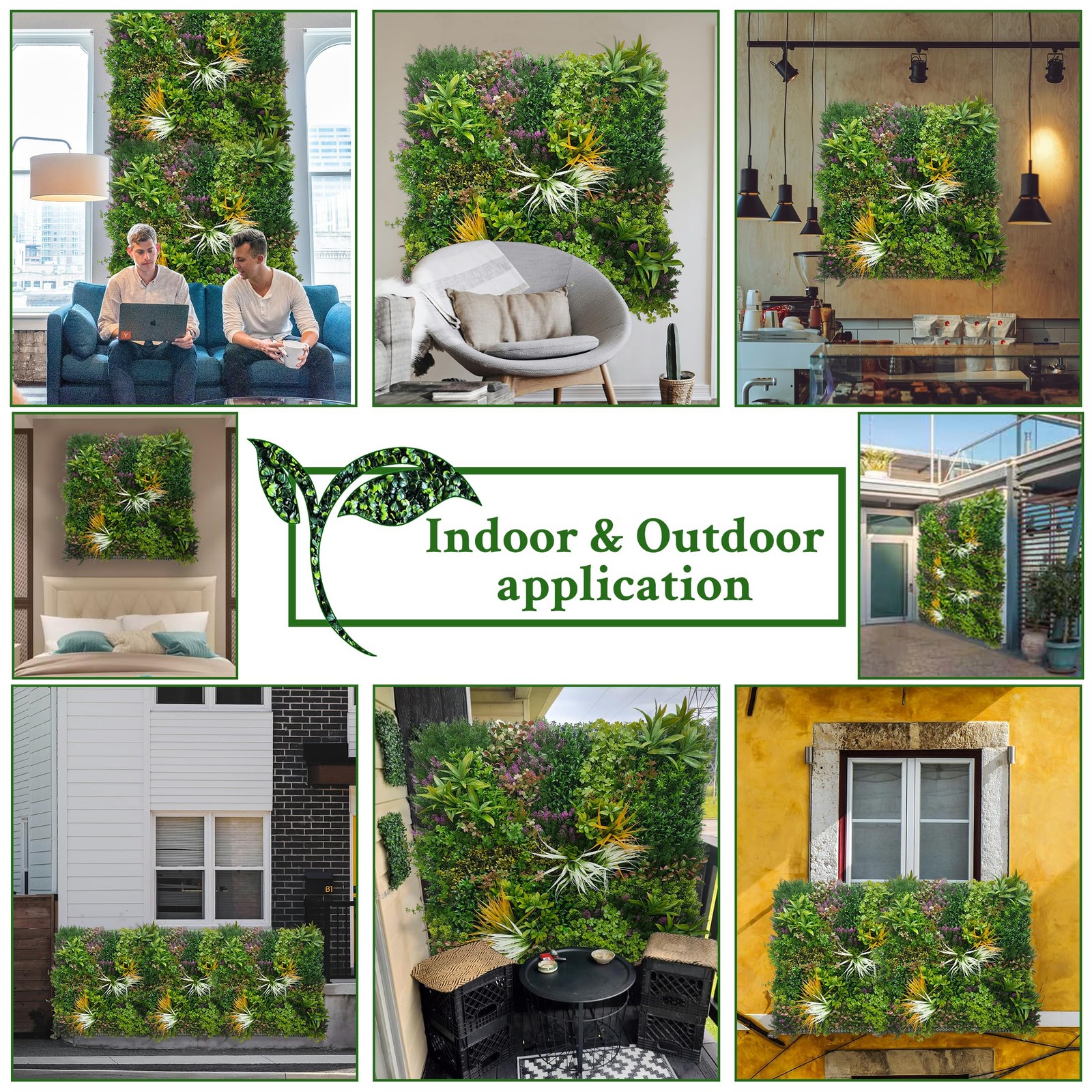 Artificial Greenery Grass Wall Panels: 20”x 20” 12P(33.5 sqft)