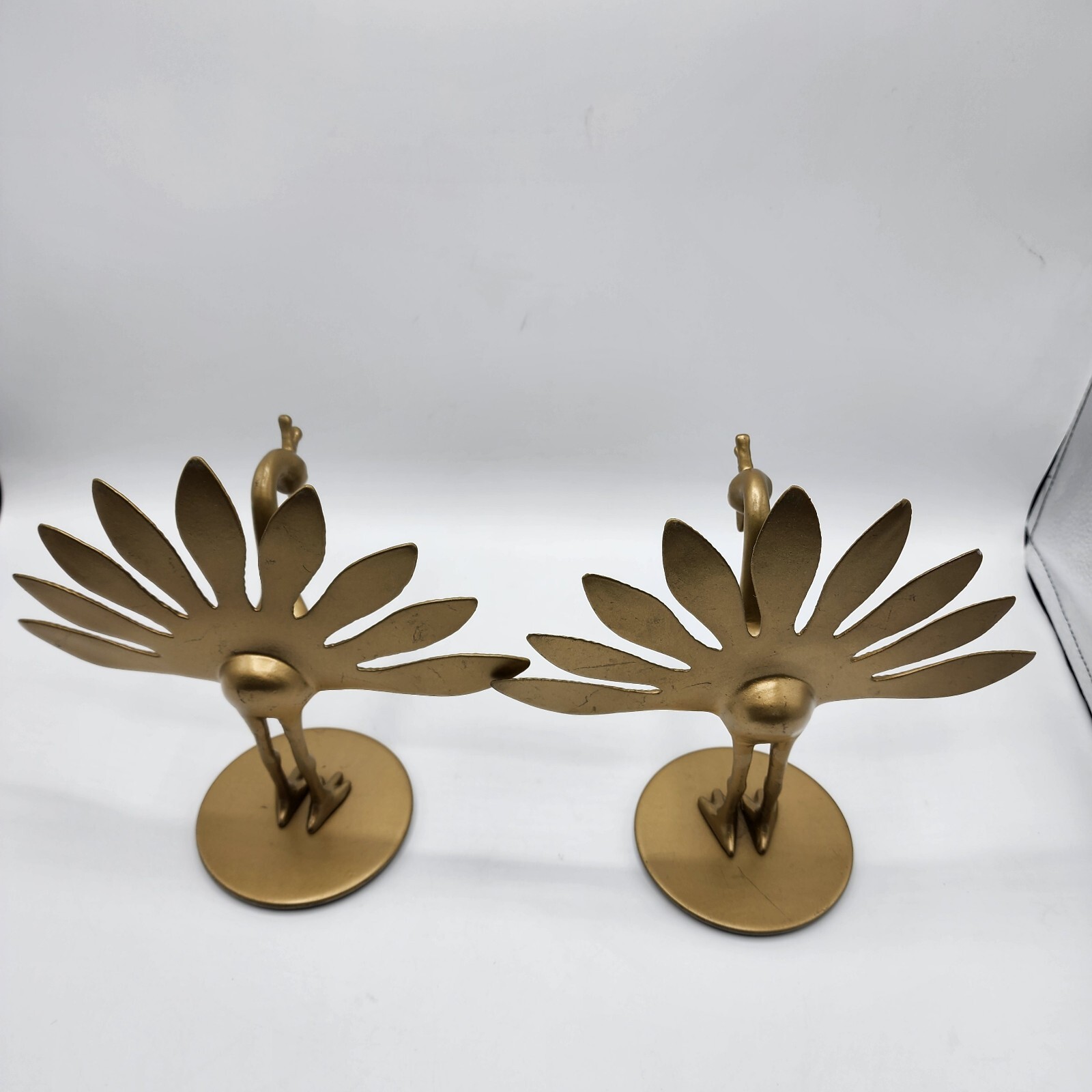 IKEA Markniva Decorative Brass Like Peacocks Figurines Lot of 2 Preowned.