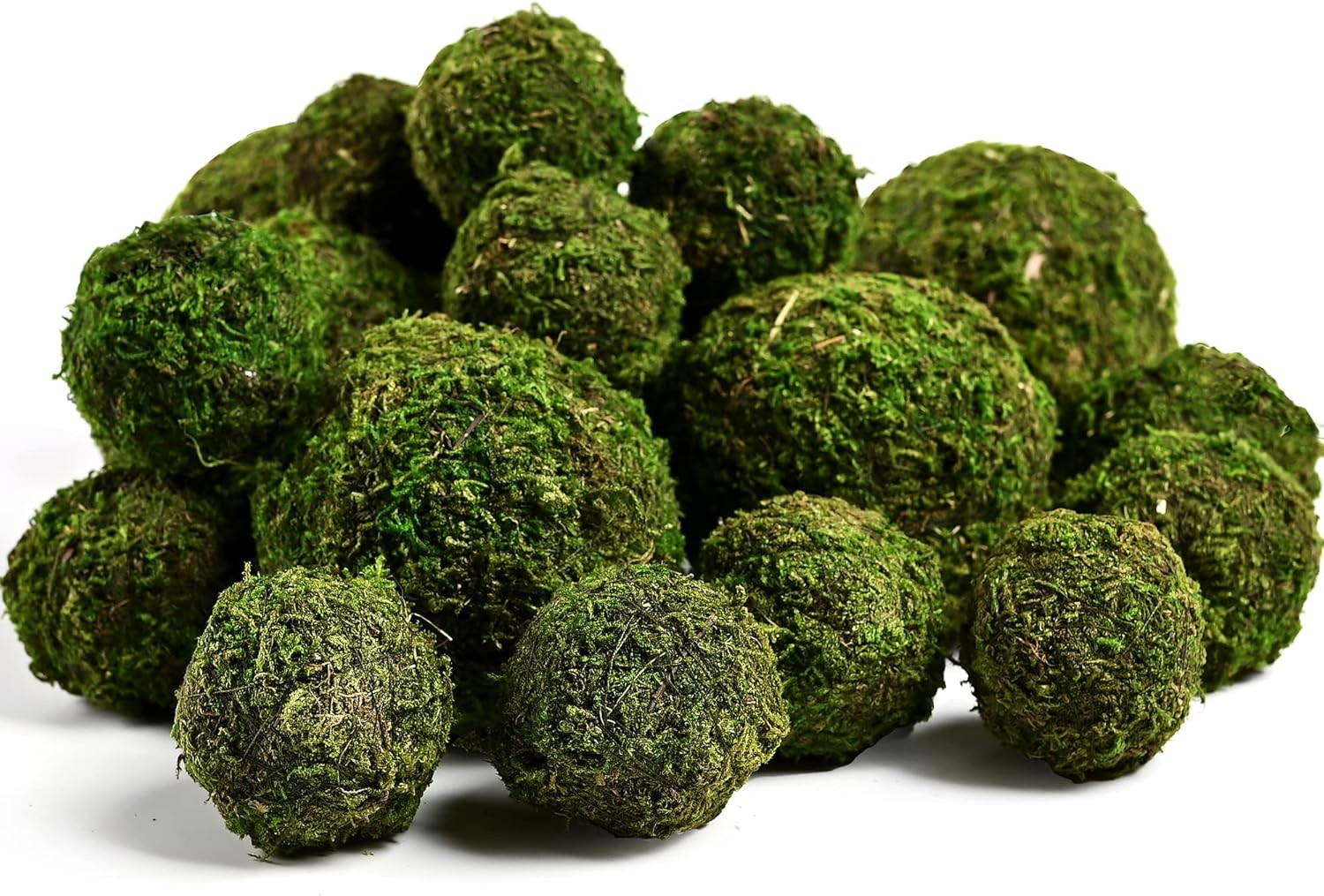 18pc Faux Green Moss Balls 6pc 3 2 and 12pc 2 for Centerpiece Bowls