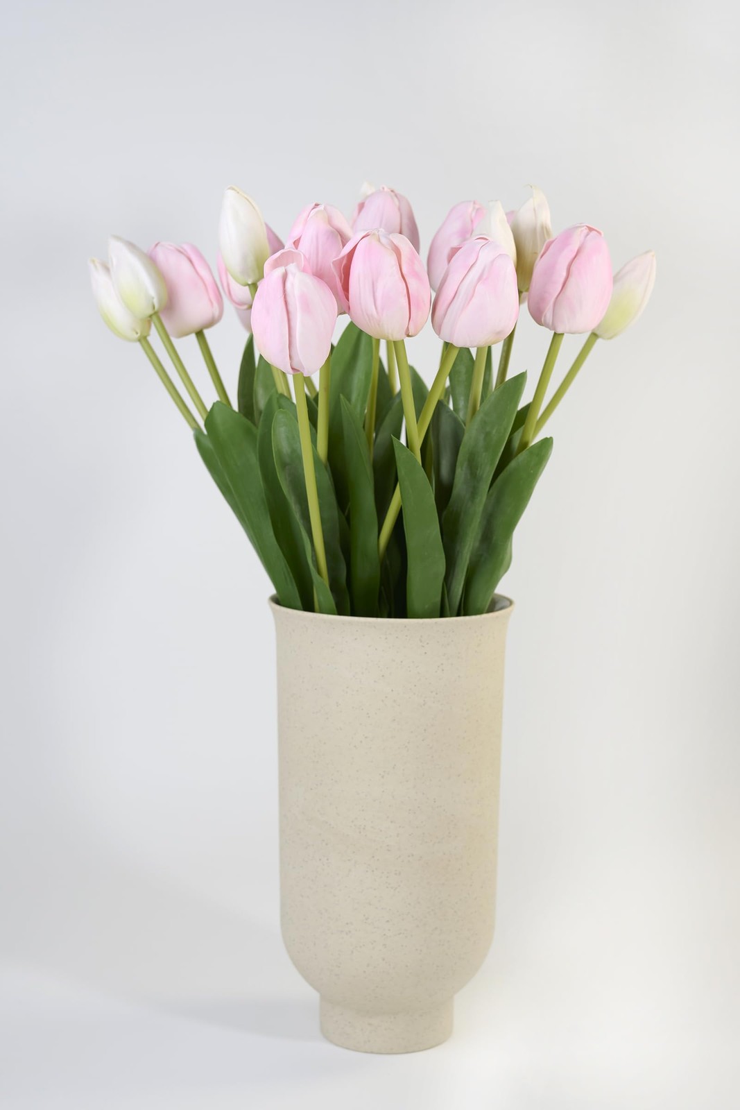 Artificial Tulips 10PCS Real Touch 19.7″ Light Pink Faux Flowers – Home Table