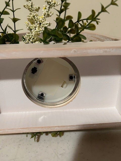 Arched Candle Lantern with greens and built in Timer
