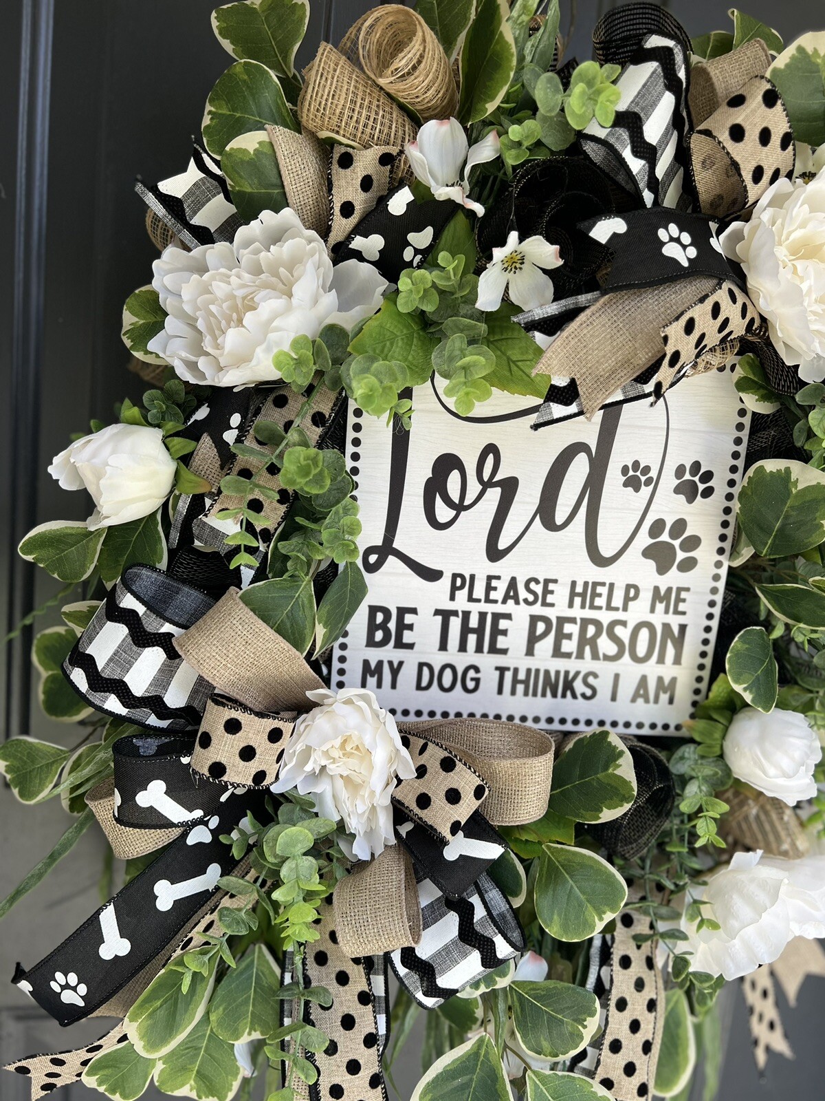 Dog Lover Wreath, Wreath With Sign, Dog Pet Decor, Dog Lover Gift, Mom Gift