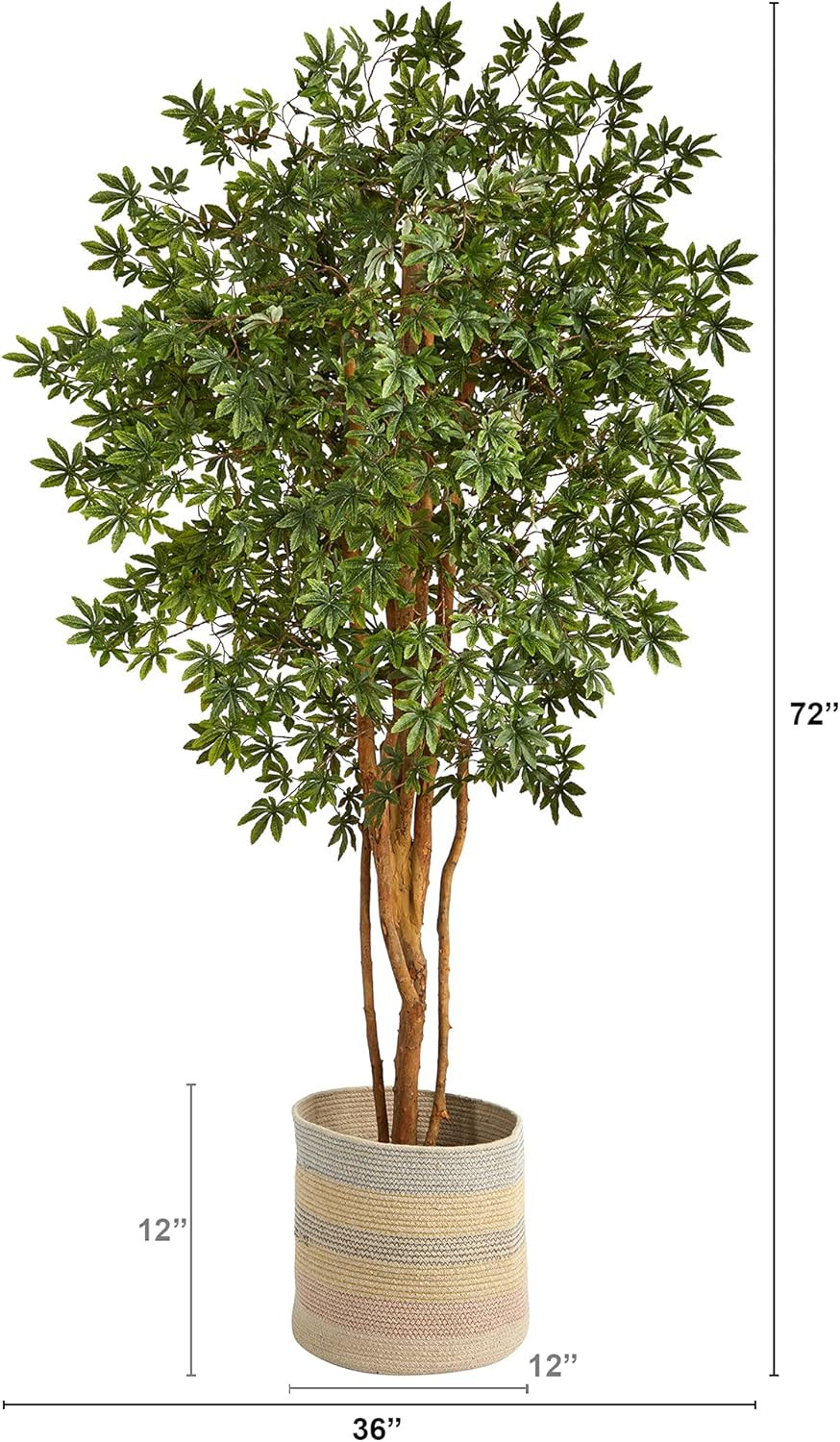 6Ft. Japanese Maple Artificial Tree in Handmade Multicolored Planter