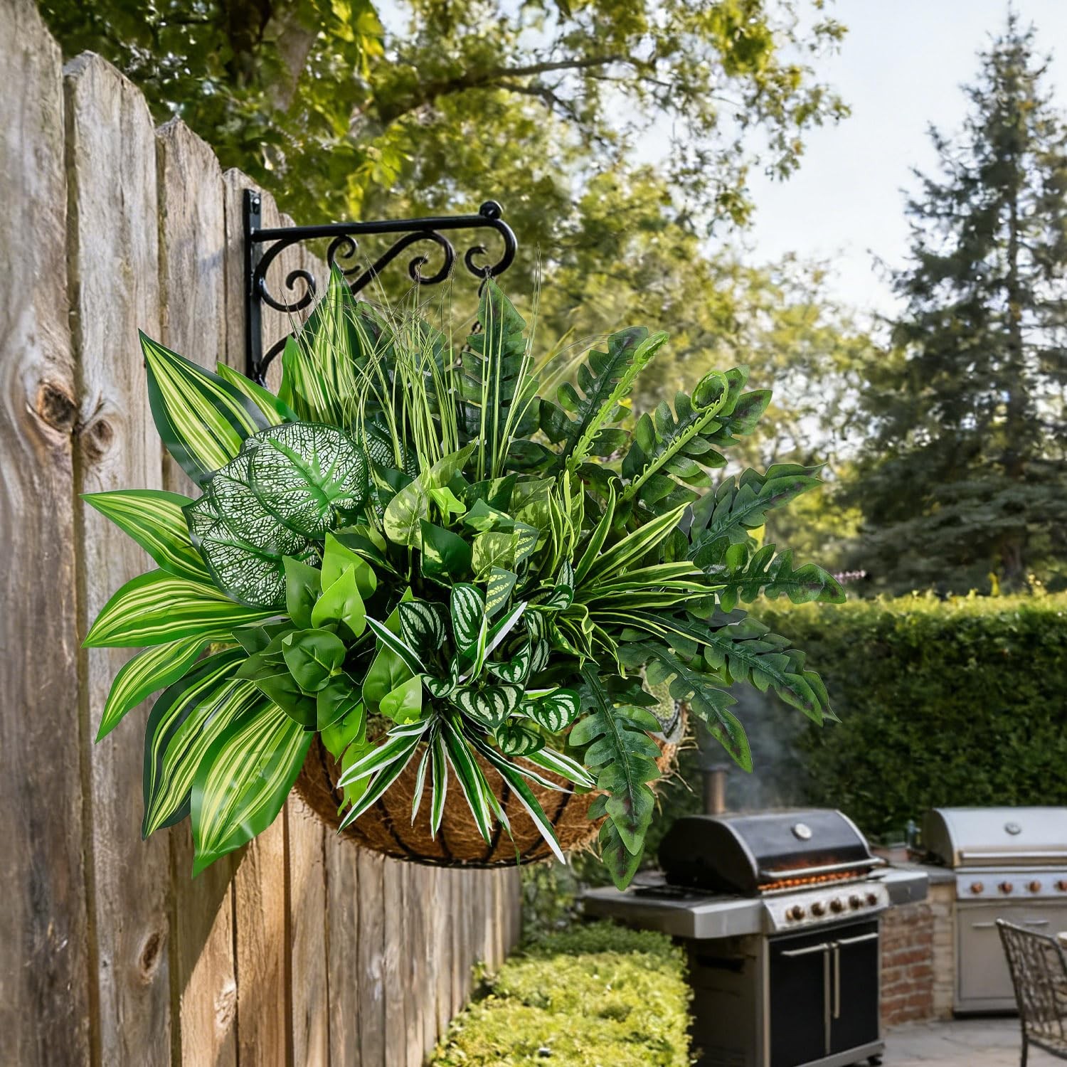 12 Bundles Large Outdoor Artificial Plants UV Resistant Fake Greenery Stems F…