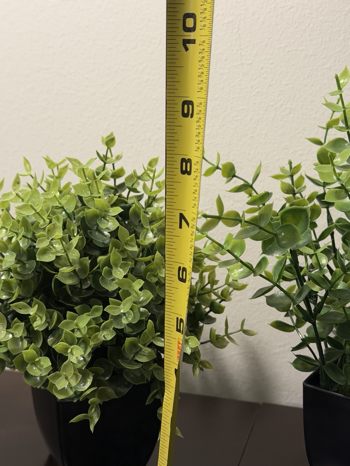 4 Pack Plants Small Faux Artificial Plastic Pots Indoor 3 Black 1 White Pot