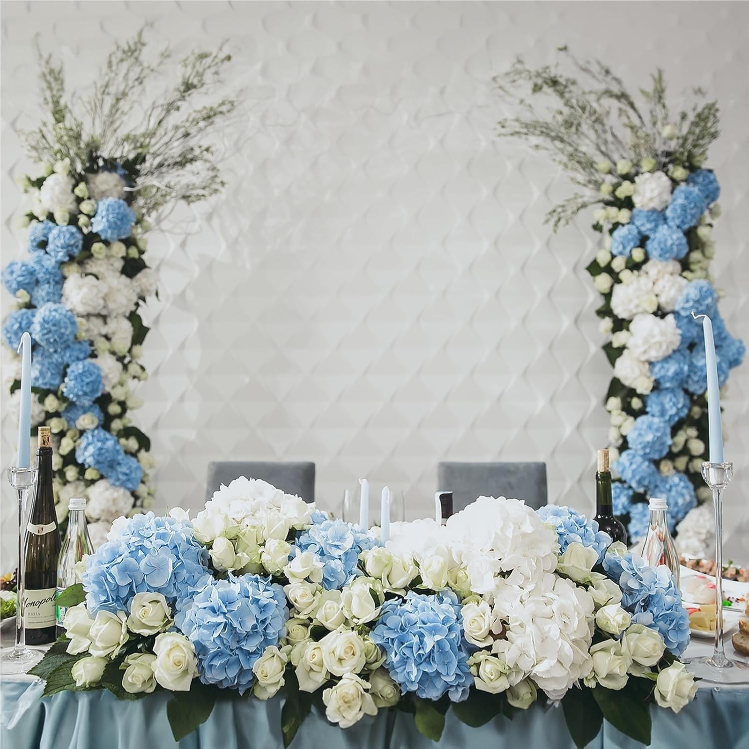 Blue Silk Hydrangea Flower Heads & Stems – 26 Piece Value Pack for Any Occasion