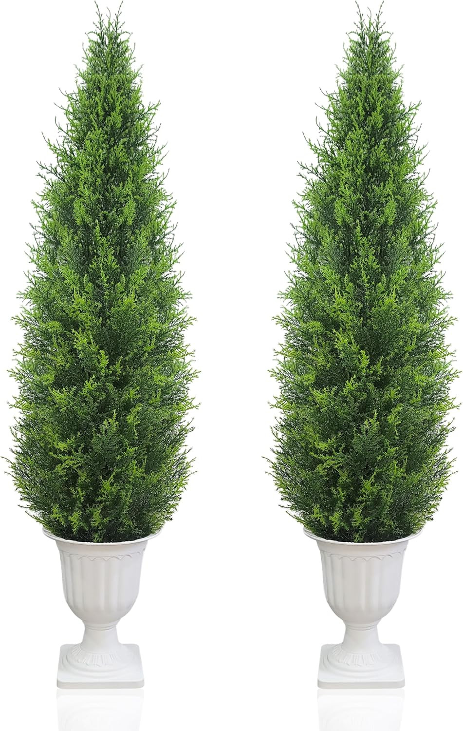 Set of 2 Realistic 4.5FT Artificial Cedar Trees for Indoor/Outdoor Decor