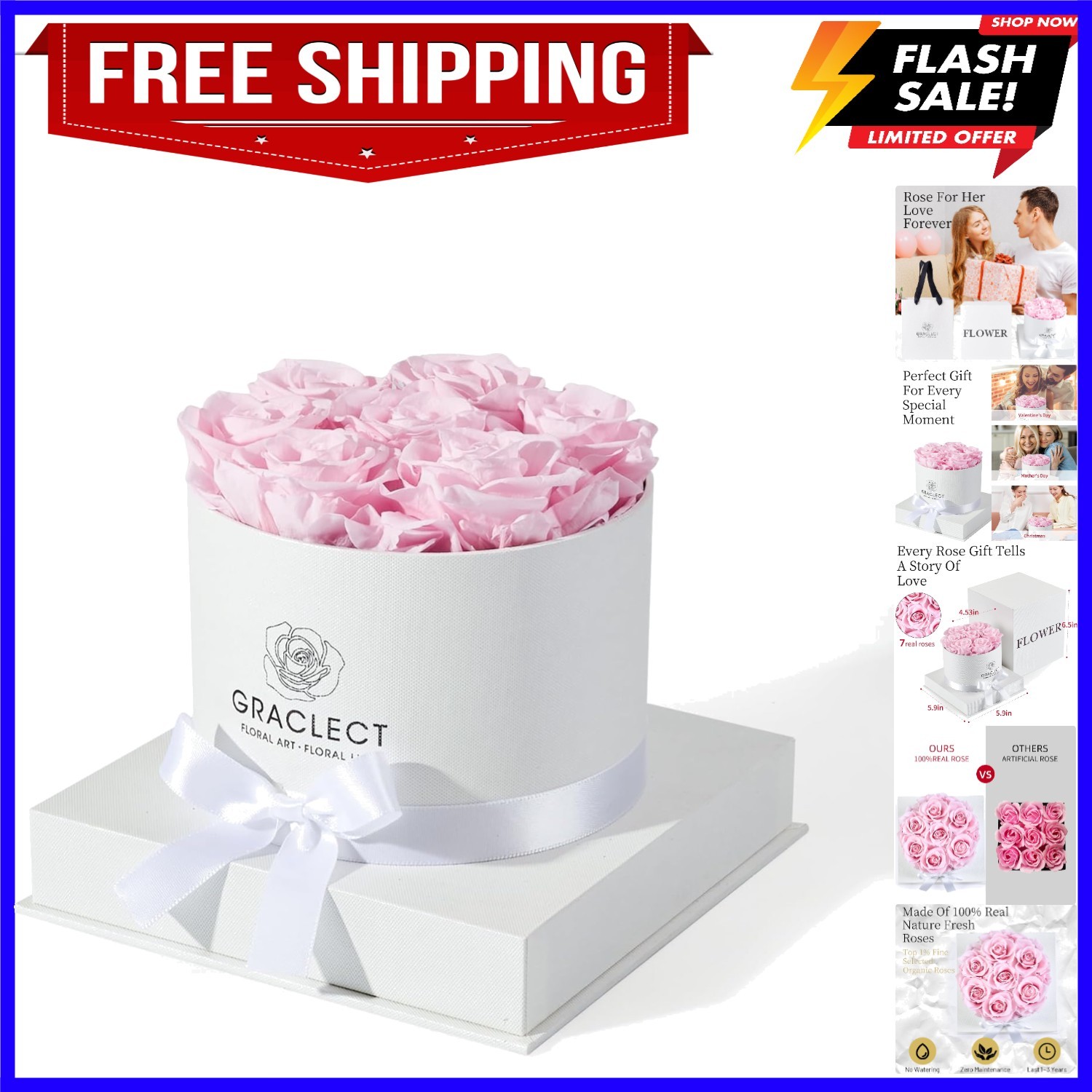 Flowers for Delivery Prime – Preserved Roses in a Box – Forever Flowers, Immo…