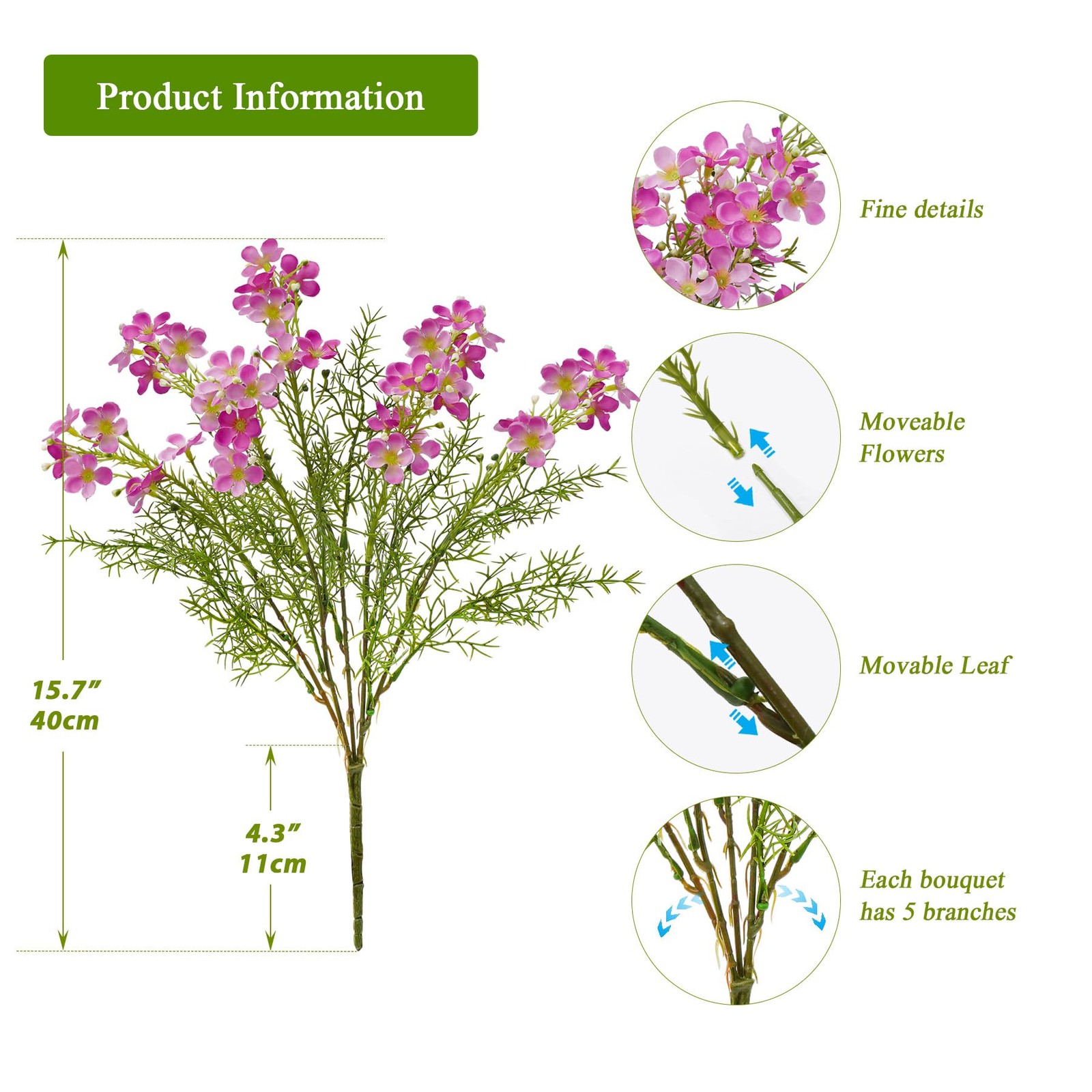Spring Decorations for Home Fake Flowers Hydrangea Artificial Plants Indoor M…