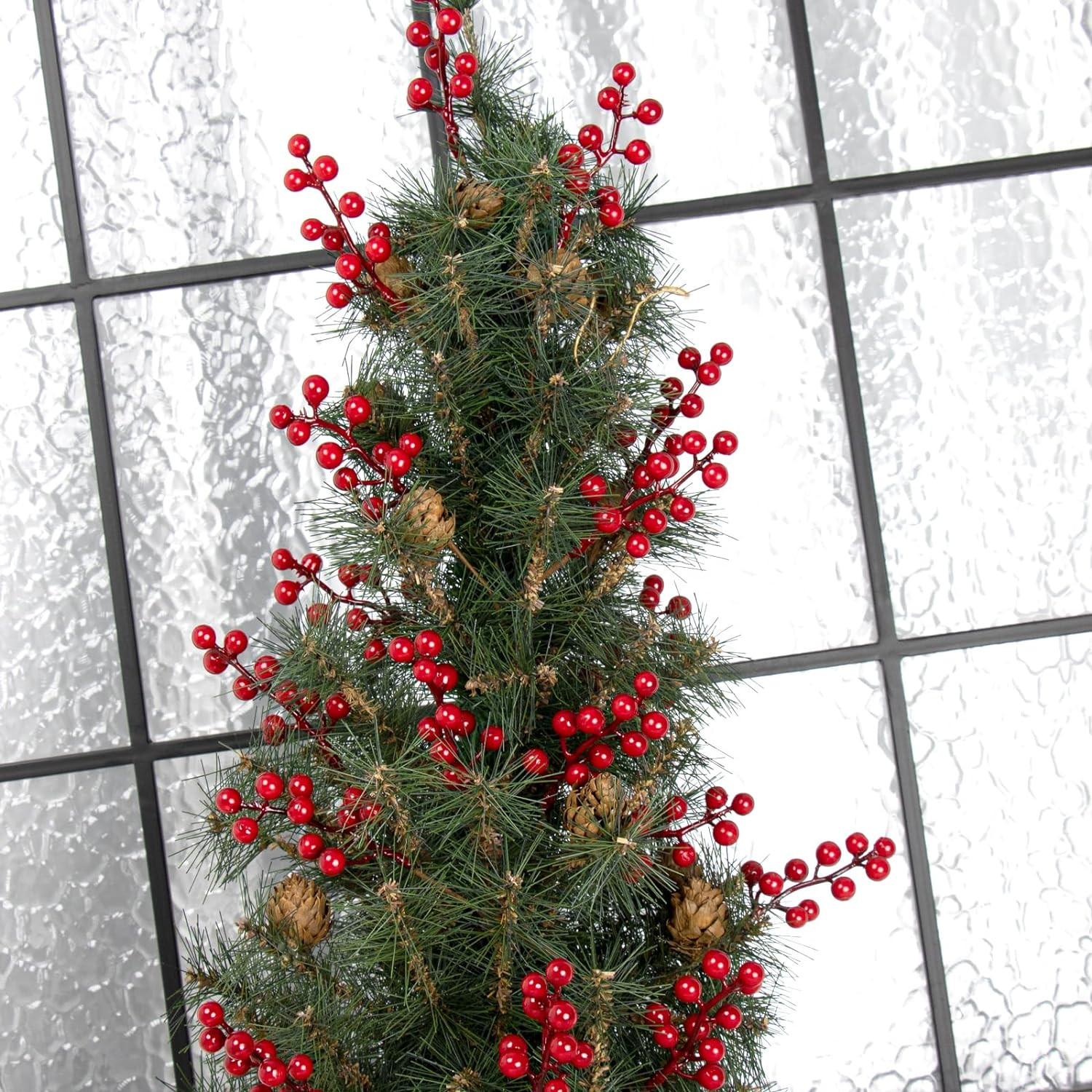 32 Pack Christmas Tree Decorations, Artificial Red Berry Stems 6.5 Inch Christma