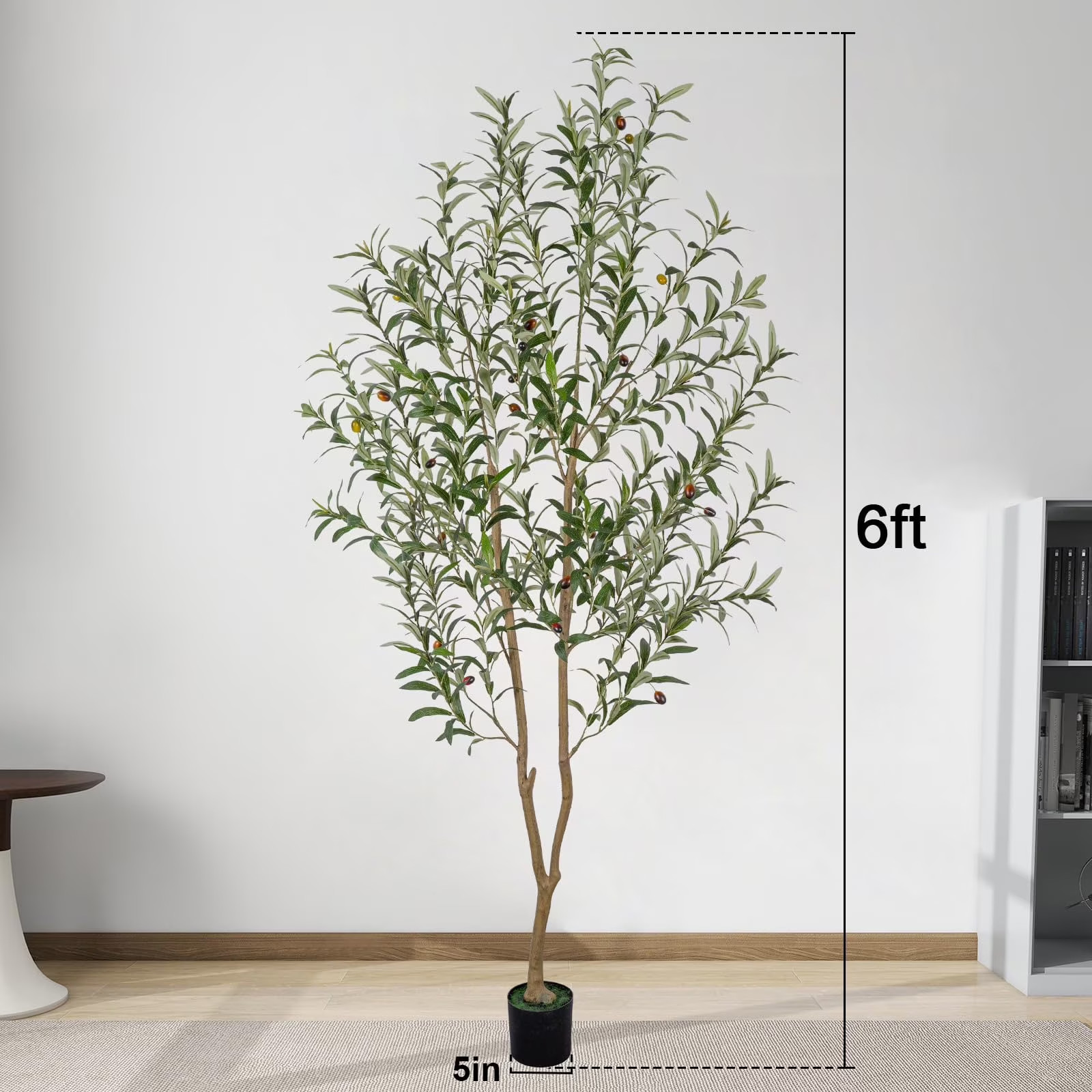 Artificial Olive Tree 6FT 7FT Fake Faux Plant Black Pot Indoor Home Office Decor