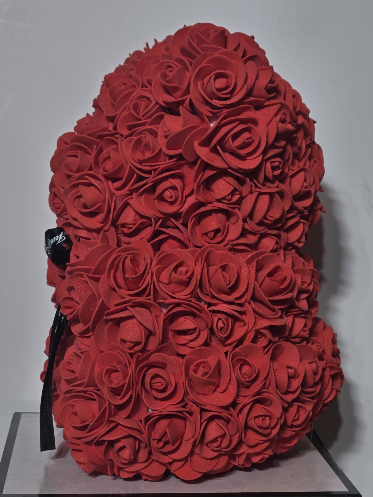 Always And Forever Flower TEDDY BEAR Handmade Foam Red Roses Love Valentine
