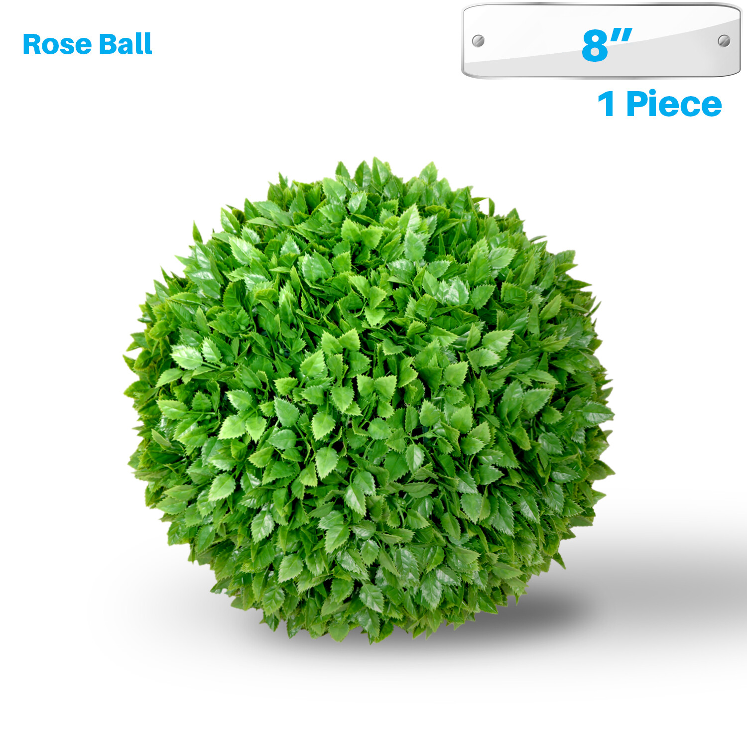 Patio 8″ Artificial Rose Green Ball Faux Leaf Indoor Outdoor Decor
