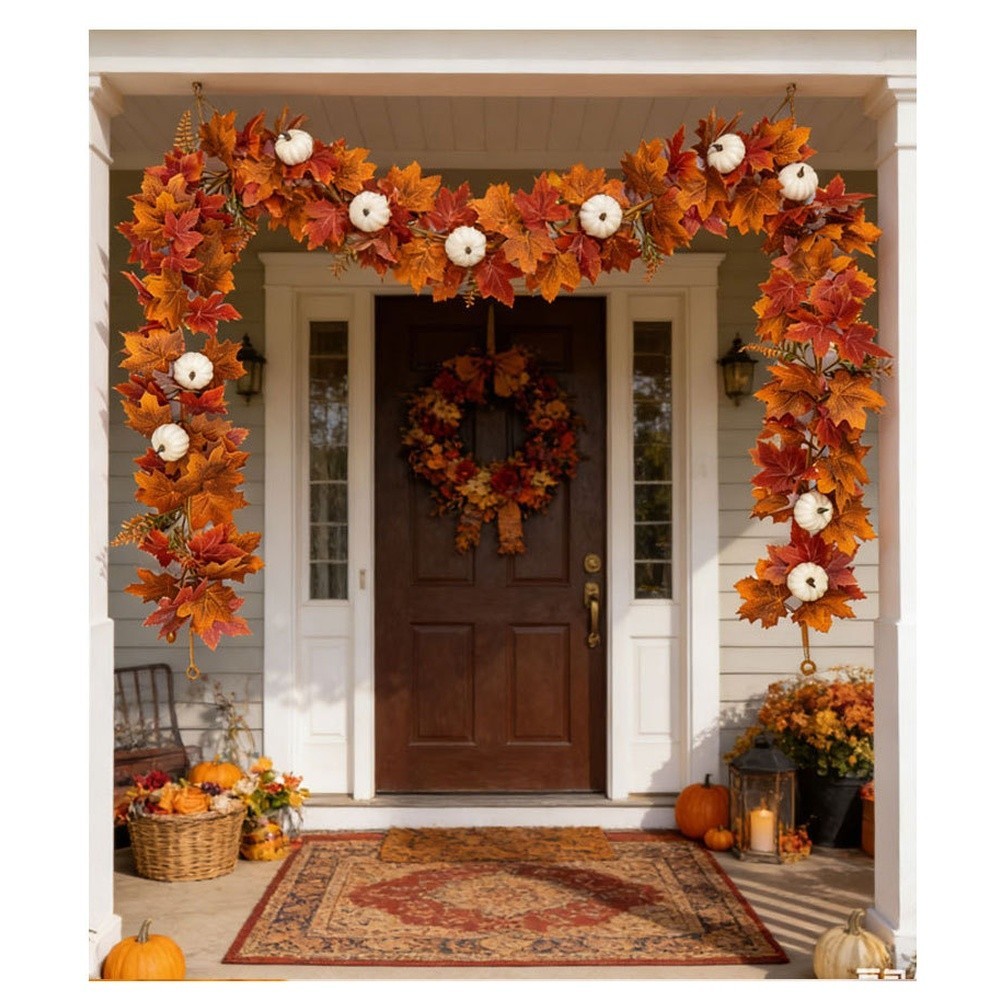 Silk Fabric Maple Leaf Vine Garland for Long-Lasting Autumn Seasonal Decor