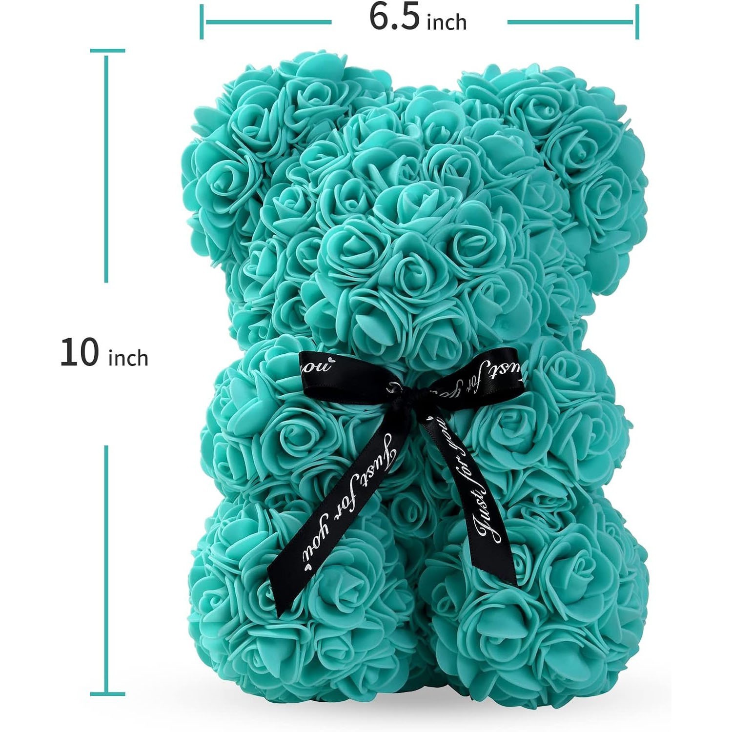 Rose Bear Gift with Box 25cm Romantic Foam Rose Teddy Bear for Her Unique Gift