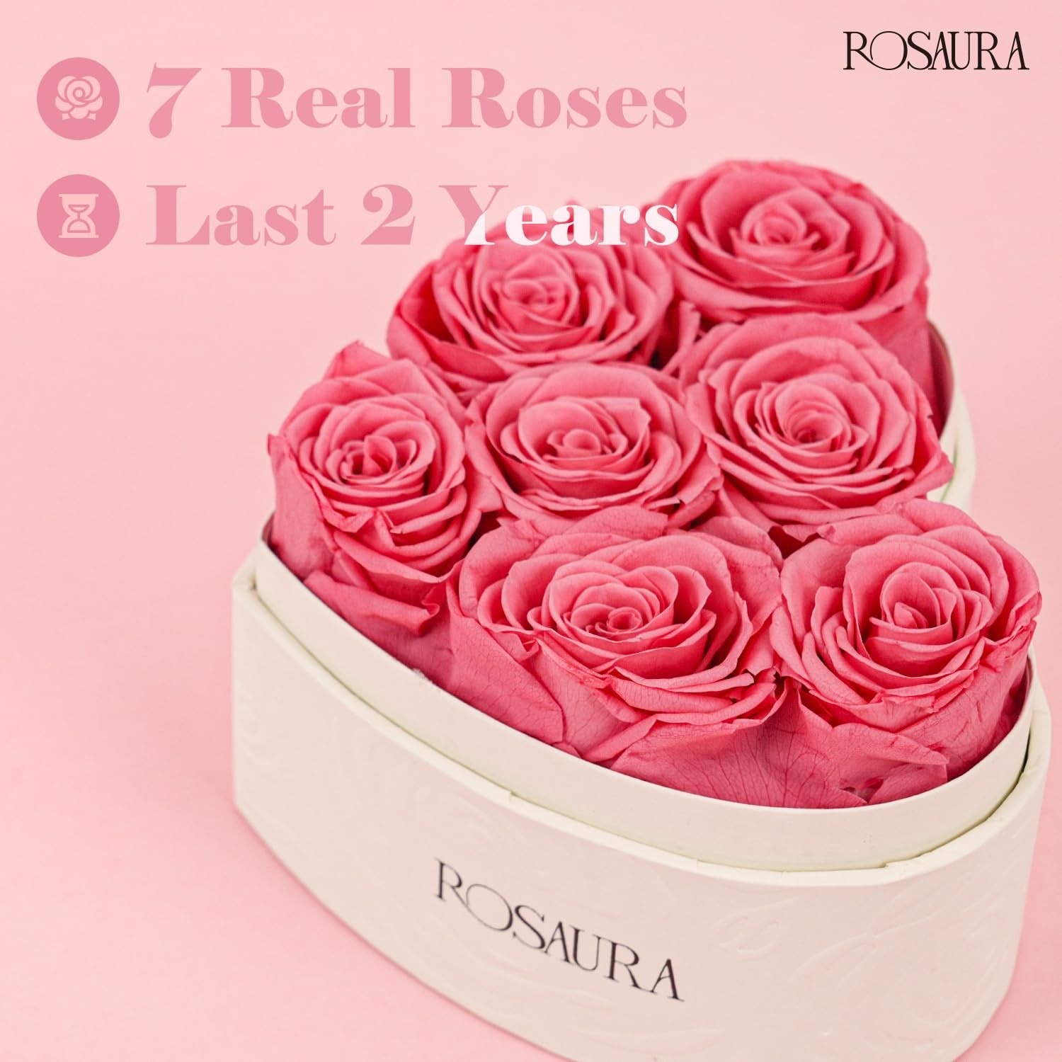 Rosaura Heart-Shaped Preserved Roses Gift Box – Real Forever Flowers for Chri…