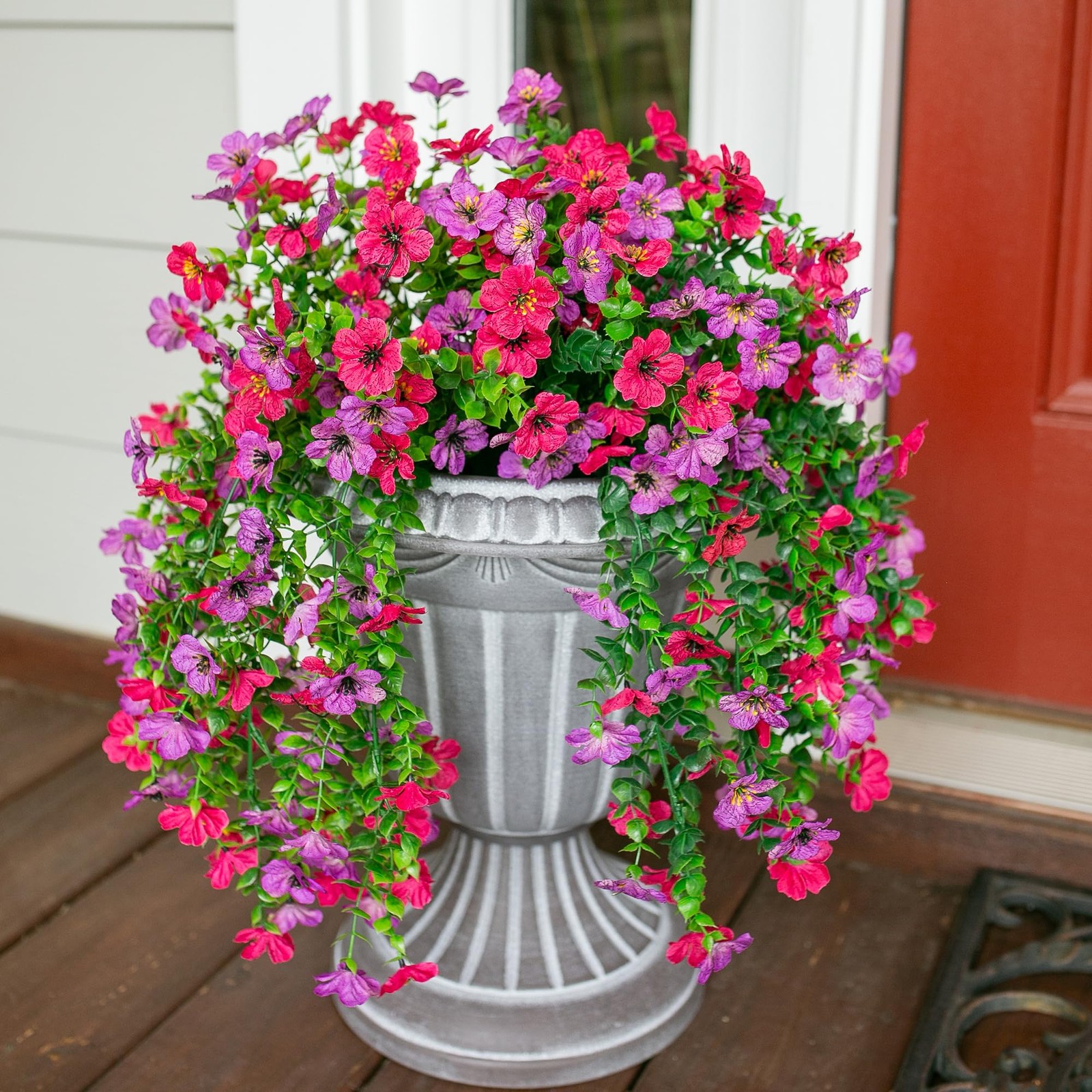 2Pcs Fake Flowers Artificial Floral for Outdoors Decorations, Outside Flower …