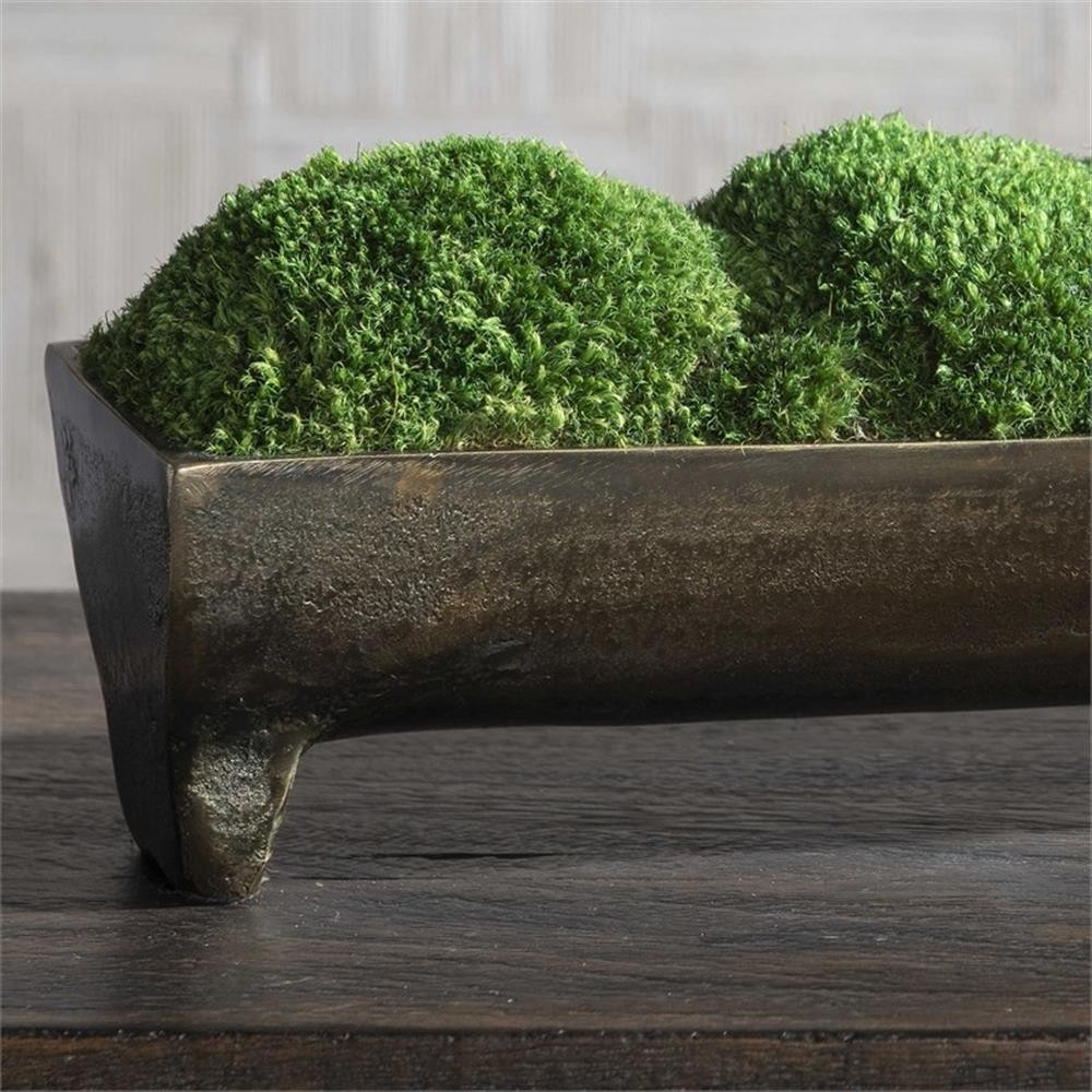 Bowery Hill Aluminum and Foam Small Centerpiece in Bronze/Green