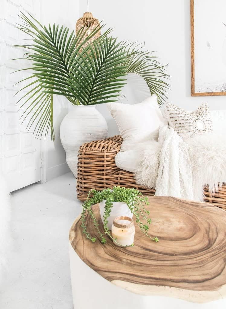 Realistic 34-Inch Artificial Palm Leaves – Perfect for Weddings and Home Decor
